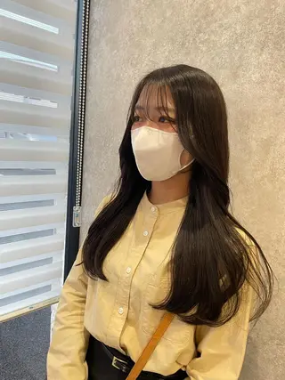 ロング カラー たなか りなのヘアスタイル