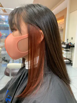 ミディアム カラー 髪質改善/縮毛矯正 /ブリーチ矯正/岡部のヘアスタイル