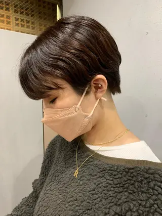 ショート カラー ボブパーマコテ巻き風 パーマNo1深江秀平のヘアスタイル