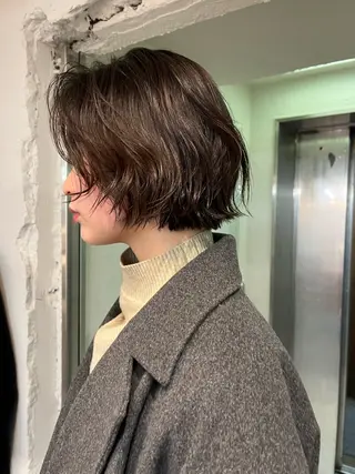 ショート レイヤー/ケアパーマ /ニュアンス/モードのヘアスタイル