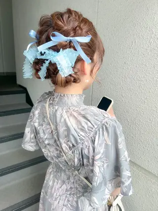 ロング ヘアアレンジ カラーパティシエ facce🌼ikoのヘアスタイル