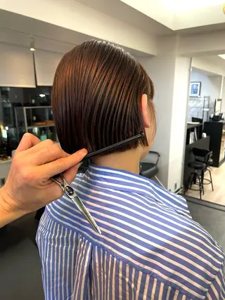 ショート カラー パーマ ヘアアレンジ メンズ キッズ ネイル マツエク・マツパ アイブロウ カワカツ トキのヘアスタイル