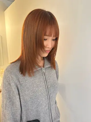 ミディアム カラー 大木 紗也香のヘアスタイル