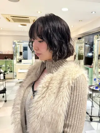 ショート パーマ ZENKO表参道店所属・デジタルパーマ 🌀ボブ　萩原　龍のヘアスタイル