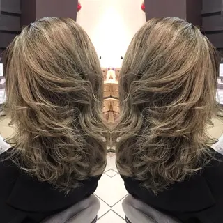 ミディアム カラー シールエクステ⭐️ オオミタクヤのヘアスタイル