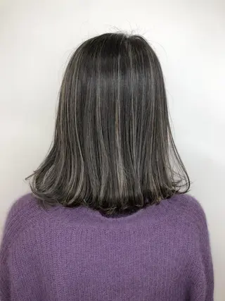 セミロング カラー SALOWIN神戸三宮East店所属・【透明感、艶髪】西村 有司のヘアスタイル