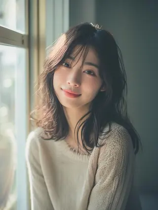 セミロング カラー 福井 瑞季のヘアスタイル