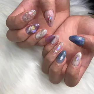 ロング カラー ヘアアレンジ キッズ ネイル マツエク・マツパ 福田 加奈のネイルデザイン