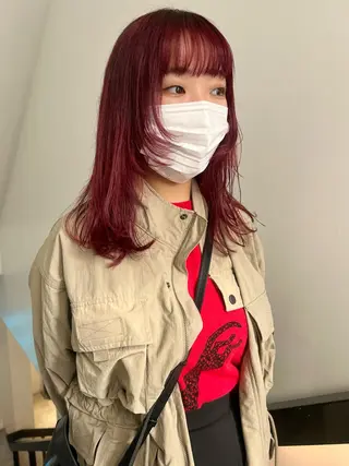 ミディアム カラー 顔周りカット/透明感 カラー✂️MEIのヘアスタイル