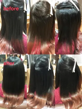 セミロング ロング ブリーチ縮毛矯正/ デサキ ショウヘイのヘアスタイル