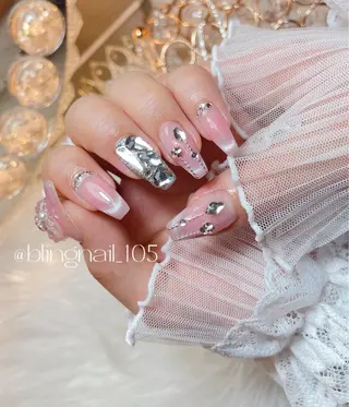 ネイル 23時まで❤︎韓国、 ワンホンネイルのネイルデザイン