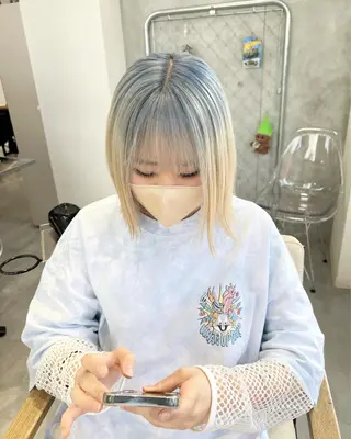 ミディアム デザイン🥇複雑履歴 ハイトーン特化のヘアスタイル