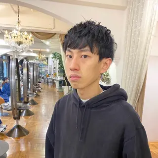 パーマ メンズ ボブ ショート 髪質改善  相澤晃希のヘアスタイル