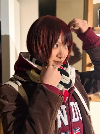 カラー 暖色/レイヤーカット /艶髪/髪質改善/のマツエク・マツパデザイン