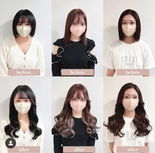 カラー カラーとエクステ 🌟エクステのヘアスタイル