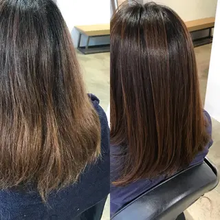 セミロング パーマ 濱岡 恭子のヘアスタイル