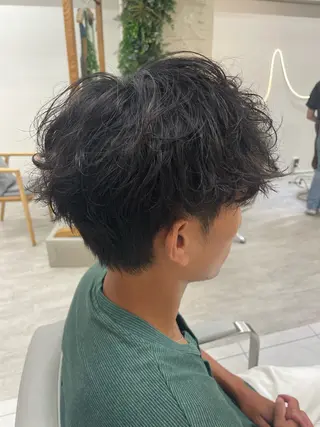 パーマ メンズ Nest千葉颯 パーマモデル募集のヘアスタイル