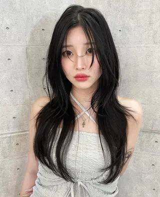 ロング nuu 栄所属・🧸SAKI🎀 韓国レイヤーのヘアスタイル