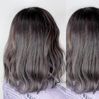 ミディアム カラー JuNブリーチに 縮毛矯正するプロのヘアスタイル