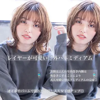 ミディアム カラー ヘアアレンジ 髪質改善/艶髪 🫧高橋湧也のヘアスタイル