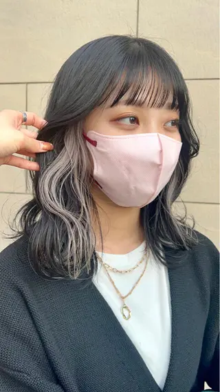 ミディアム 暖色カラー/レイヤー カット/Yunaのヘアスタイル