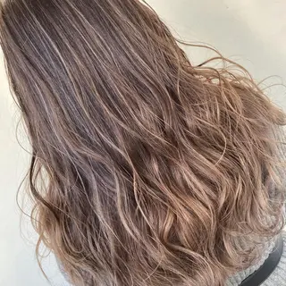 ロング カラー パーマ ブリーチ毛縮毛矯正 👑山口のヘアスタイル