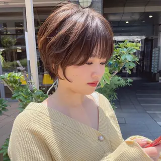 ショート カラー パーマ 🎀大川 錬🎀 ブリーチなしWカラーのヘアスタイル