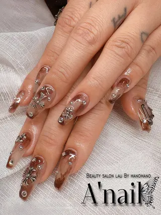 ネイル ﾗｳﾊﾞｲﾏﾉﾏﾉ✧ ARISSA🦋💜のネイルデザイン