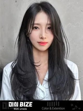 ロング 韓国特化🇰🇷 エクステのヘアスタイル