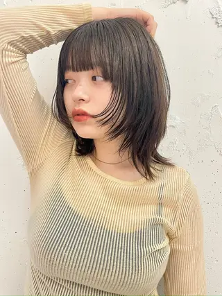 ミディアム カラー ヘアアレンジ 透明感color 🥣suzunaのヘアスタイル