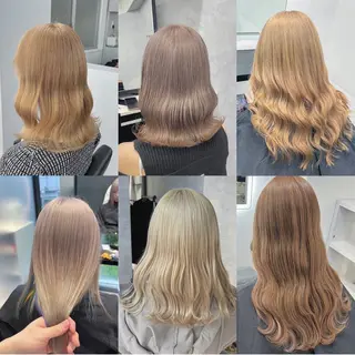 カラー 大阪ケアブリーチ/ ミルクティーベージュのヘアスタイル