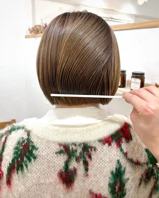 ショート カラー パーマ 銀座No.1髪質改善 縮毛矯正/本木のヘアスタイル