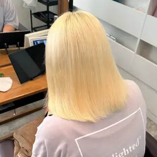 ミディアム ハイトーン/ダブル カラー/あやかのヘアスタイル