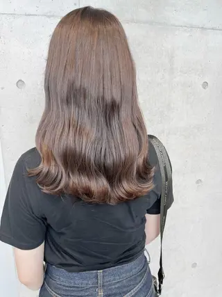 セミロング カラー 透明感/オリーブ/ グレージュ/YUKAのヘアスタイル