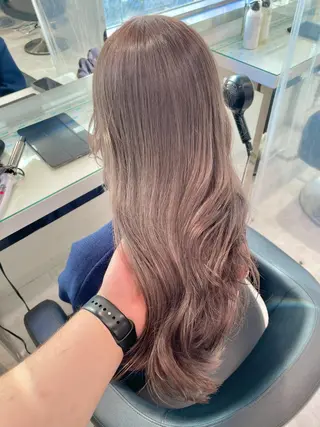 セミロング カラー 💖韓国×王道 ハイトーン💖のヘアスタイル