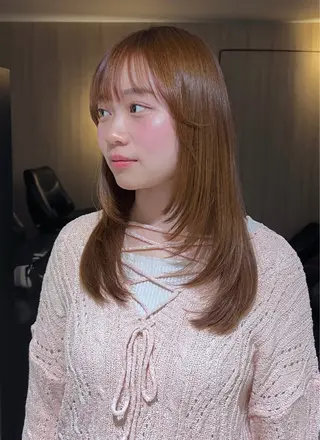 ロング 中田 姫歌のヘアスタイル