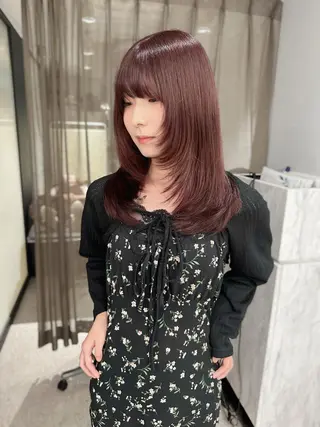 ロング 京都レイヤーカット/ 縮毛矯正/羽柴りくのヘアスタイル