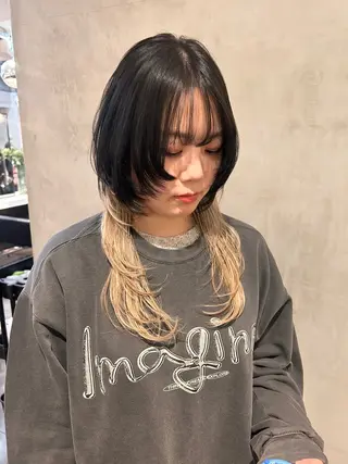 セミロング カラー 顔まわり/暖色 可愛い特化🎀ゆうなのヘアスタイル