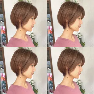 ショート カラー 京都大人女性ショート 徒歩1分/秋山のヘアスタイル
