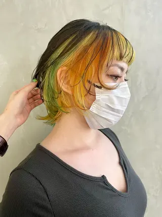 ミディアム GO TODAY SHAiRE SALON 原宿本店所属・REINA/ブリーチ /ハイトーン/原宿のヘアスタイル