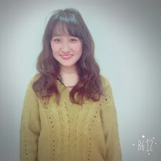 ロング カラー パーマ 奥野 紗弓のヘアスタイル