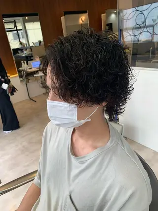 セミロング メンズパーマ/難波/ 心斎橋　室園亮佑のヘアスタイル
