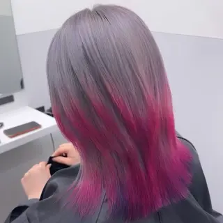 ミディアム カラー salowin iori原宿B1店所属・ハイトーン/髪質改善 原宿𝑺𝑬𝑵𝑨のヘアスタイル