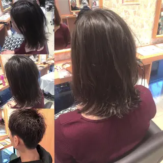 ミディアム カラー パーマ レイヤーカット匠 イソザキノリユキのヘアスタイル