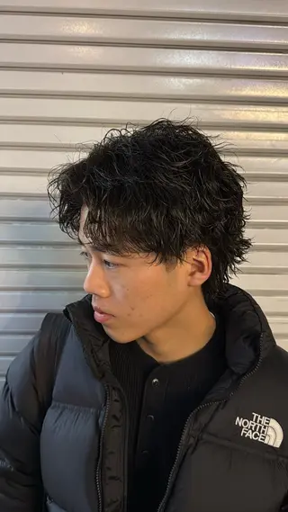 ミディアム パーマ OVARL/ トワ/メンズパーマのヘアスタイル