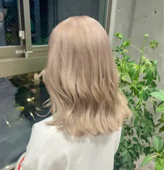 セミロング カラー 透明感/血色カラー/ 似合せレイヤー/ゆいのヘアスタイル