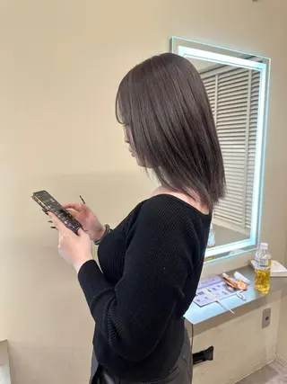 セミロング カラー opus 店長大和 レイヤー/赤み消しのヘアスタイル