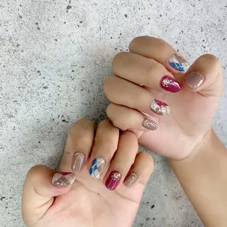 ミディアム カラー パーマ ヘアアレンジ メンズ キッズ ネイル マツエク・マツパ Salon Ｋのネイルデザイン