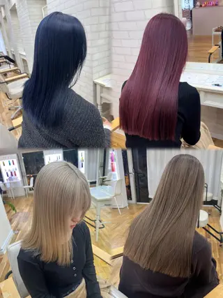 セミロング カラー 一樹ハイトーン/ブリ ーチ/透明感カラーのヘアスタイル