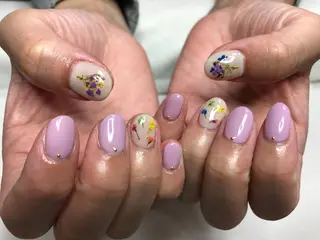 セミロング パーマ ヘアアレンジ ネイル マツエク・マツパ Sunny side nailのネイルデザイン